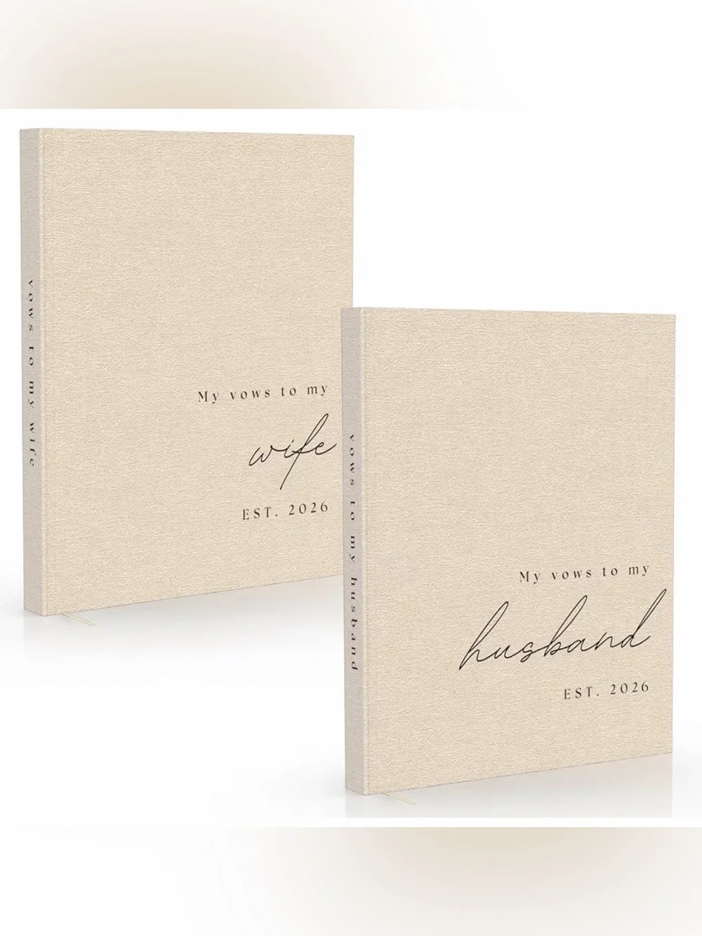Vows Notebook Set for Wife & Husband — Beige